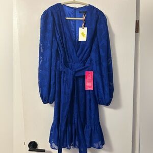 Alex Marie Cobalt Blue Textured Dress
